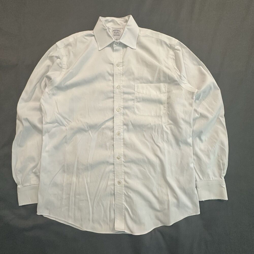 Brooks Brothers Regent Dress Shirt White Mens 15-33 Non-Iron Supima Cotton
